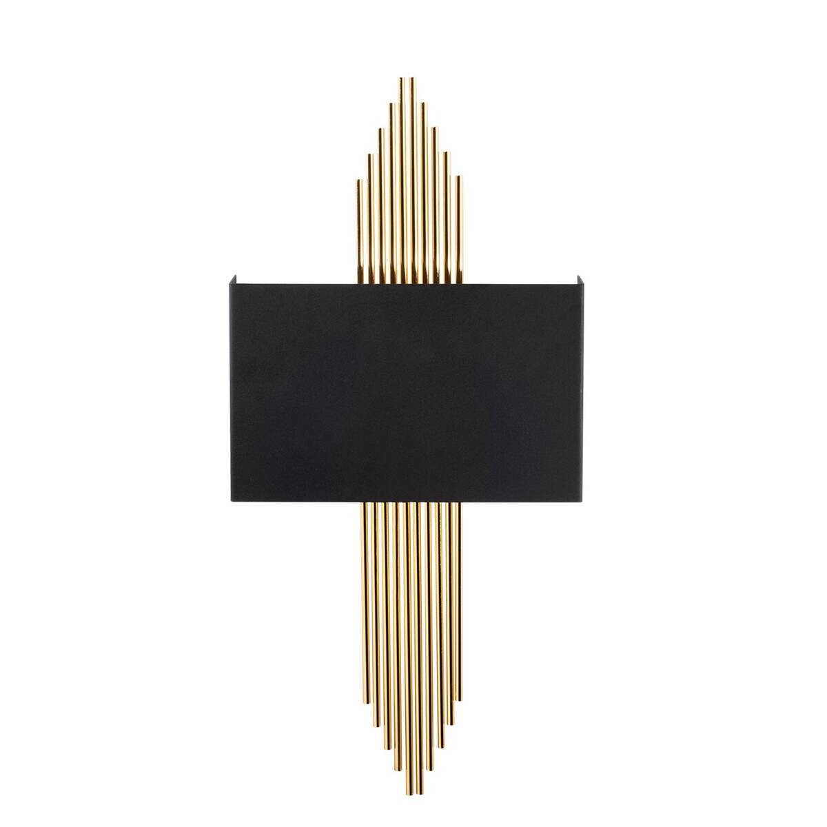 Opviq Wandleuchte schwarz gold Metall B/H/L: ca. 10x22x75 cm E27 1 Brennstellen