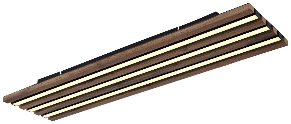 GLOBO LED-Deckenleuchte HAYDEN 67347D4 schwarz Kunststoff MDF Metall B/H/L: ca. 20x5x80 cm 1 Brennstellen