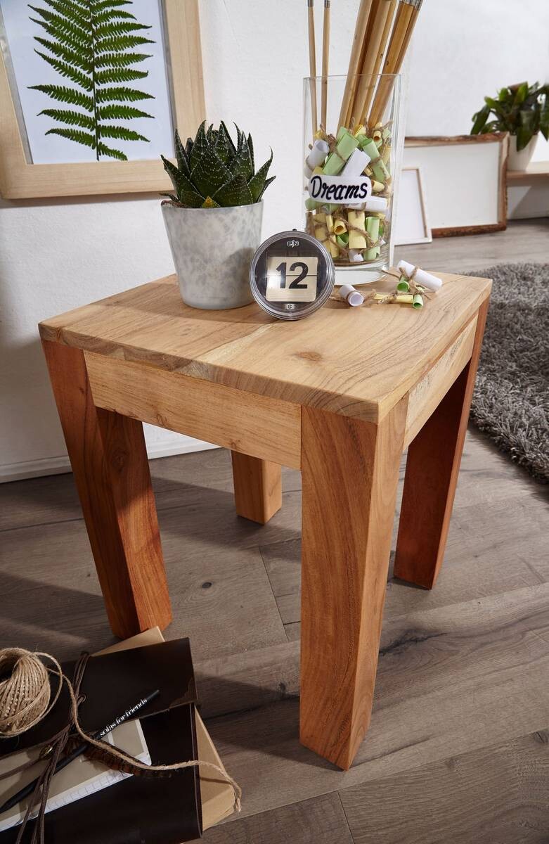 Beistelltisch natur Akazie B/H/T: ca. 35x45x35 cm