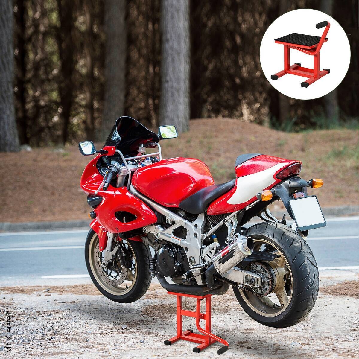 DURHAND Motorradheber rot B/H/T/L: ca. 34x43x34x48 cm