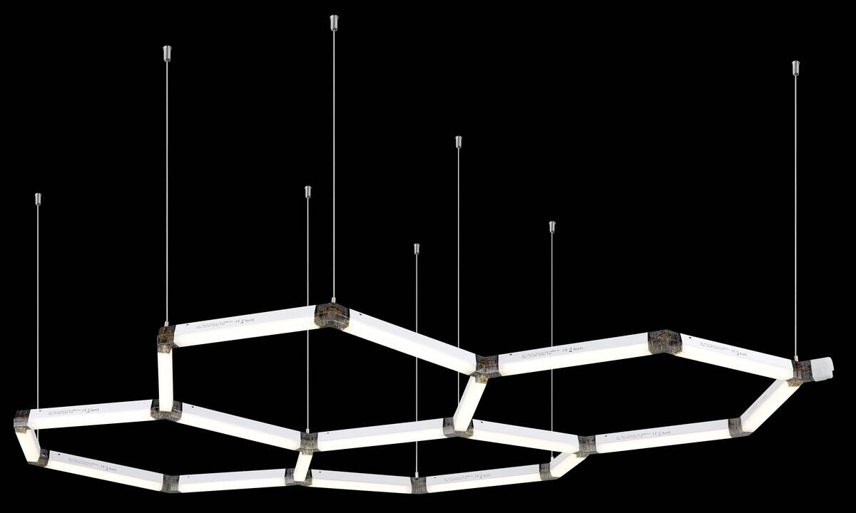 GLOBO LED-Deckenleuchte HONEYCOMB weiß Kunststoff B/H/T: ca. 19,9x103,3x157,9 cm 1 Brennstellen