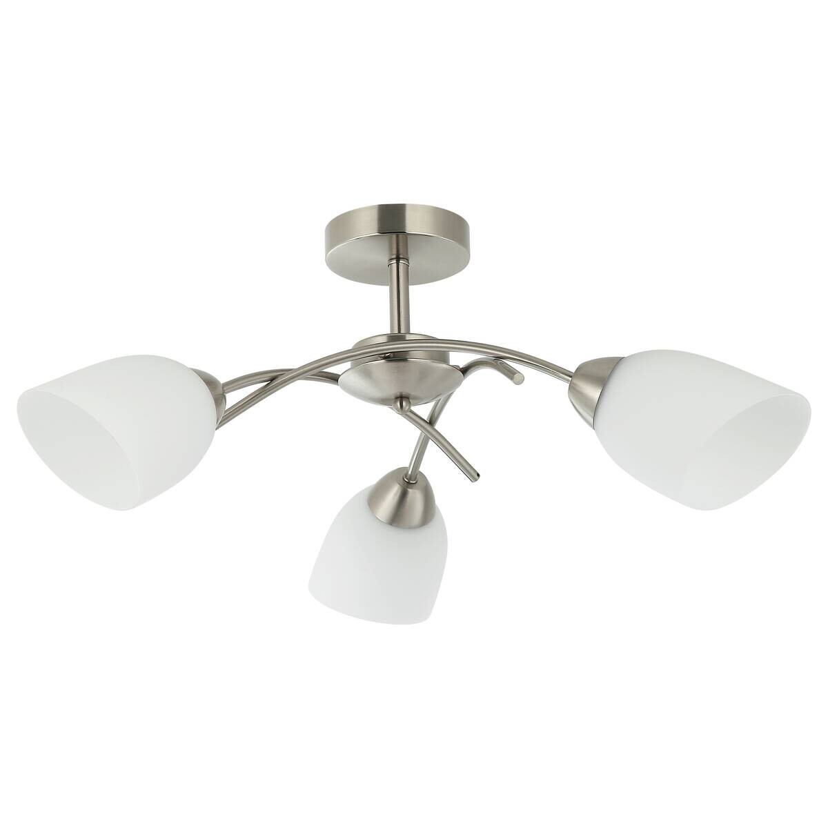Lamkur Deckenleuchte Donna nickel Metall Glas H/L: ca. 25x51 cm E27 3 Brennstellen