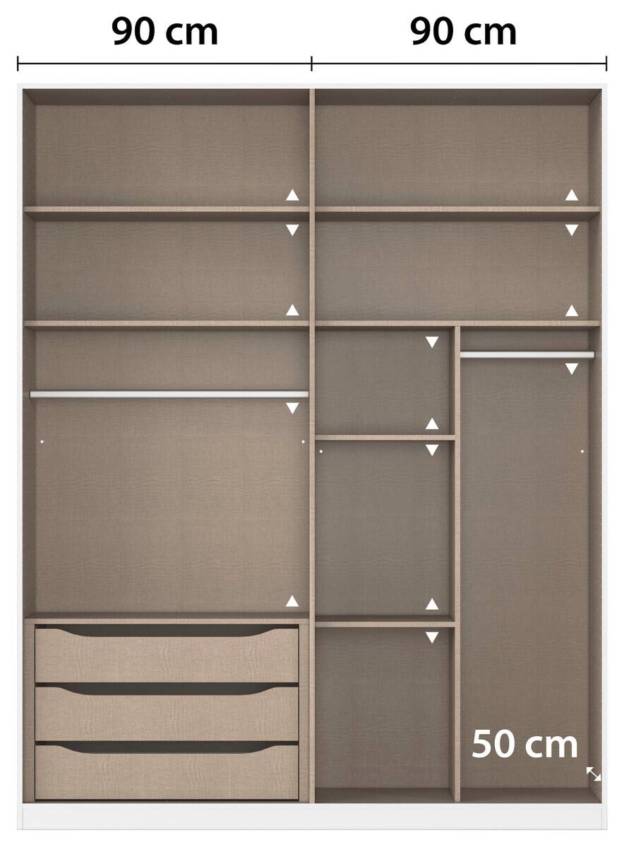 Kleiderschrank Alabama Alpinweiß B/H/T: ca. 181x229x54 cm