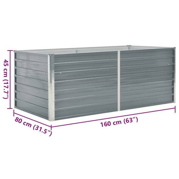 Hochbeet grau Metall B/H/L: ca. 80x45x160 cm