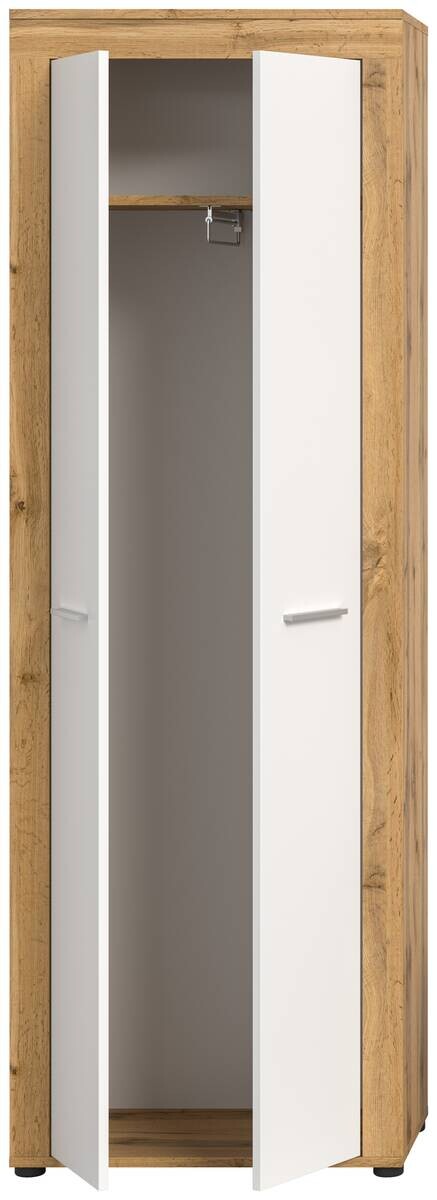 Garderobenschrank JAM Eiche Wotan Nachbildung weiß B/H/T: ca. 64x191x35 cm
