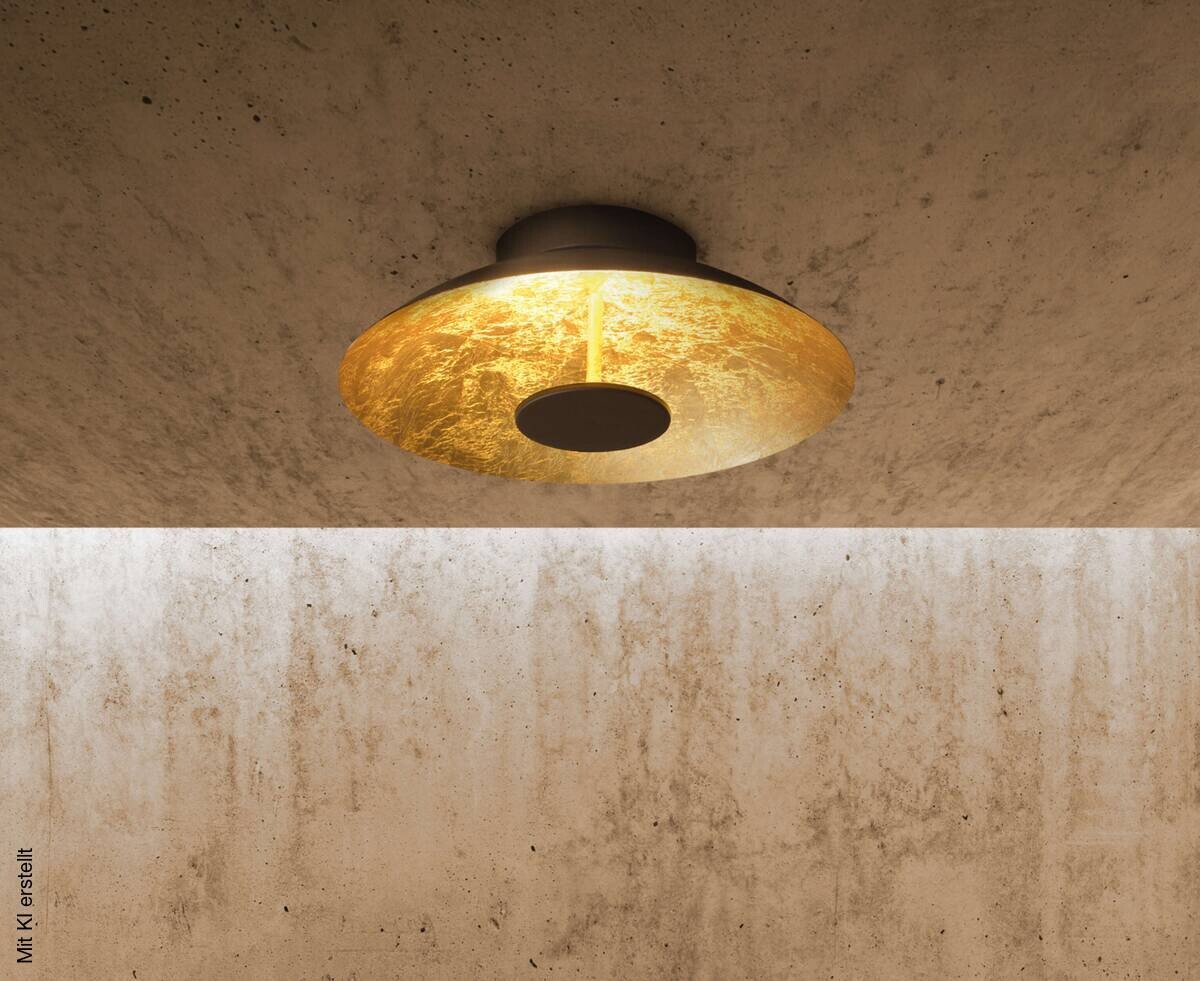 Näve Leuchten Deckenleuchte 1265458 gold schwarz Metall B/H/T: ca. 40x15x40 cm null 1 Brennstellen