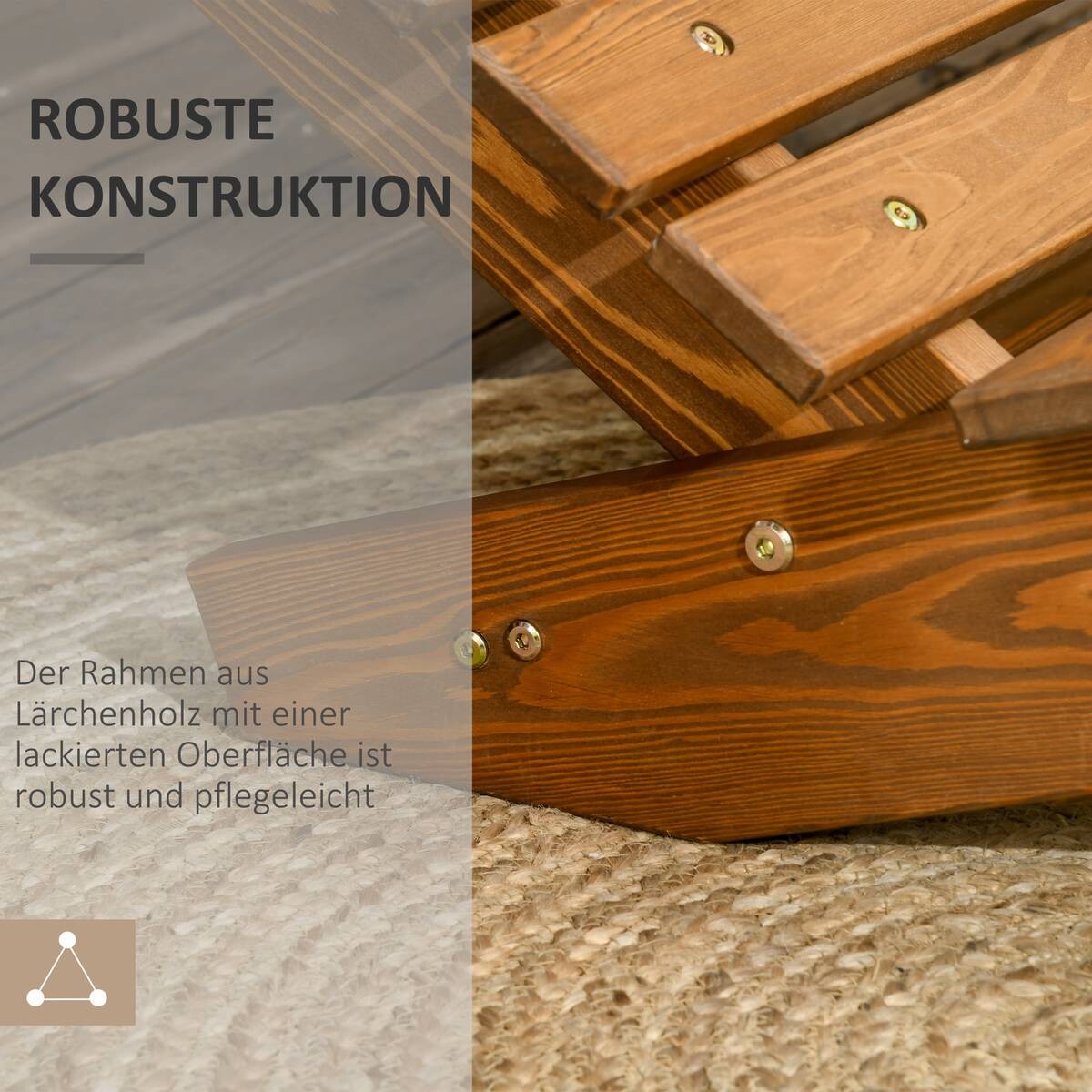 Outsunny Gartenliege mit Holzrahmen