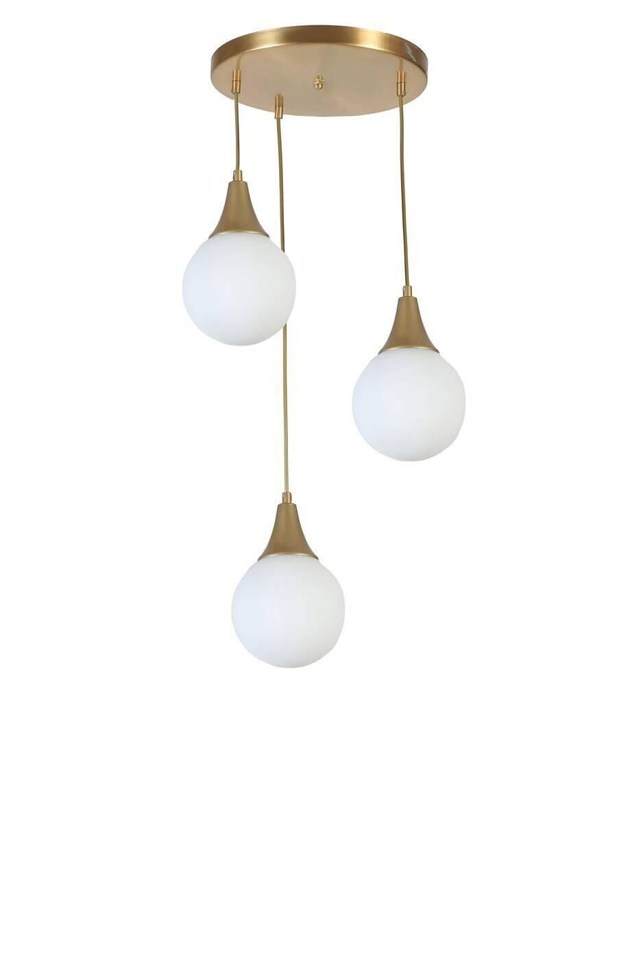 Pendelleuchte weiß gold Glas Metall B/H/L/D: ca. 30x70x30x30 cm E27 1 Brennstellen