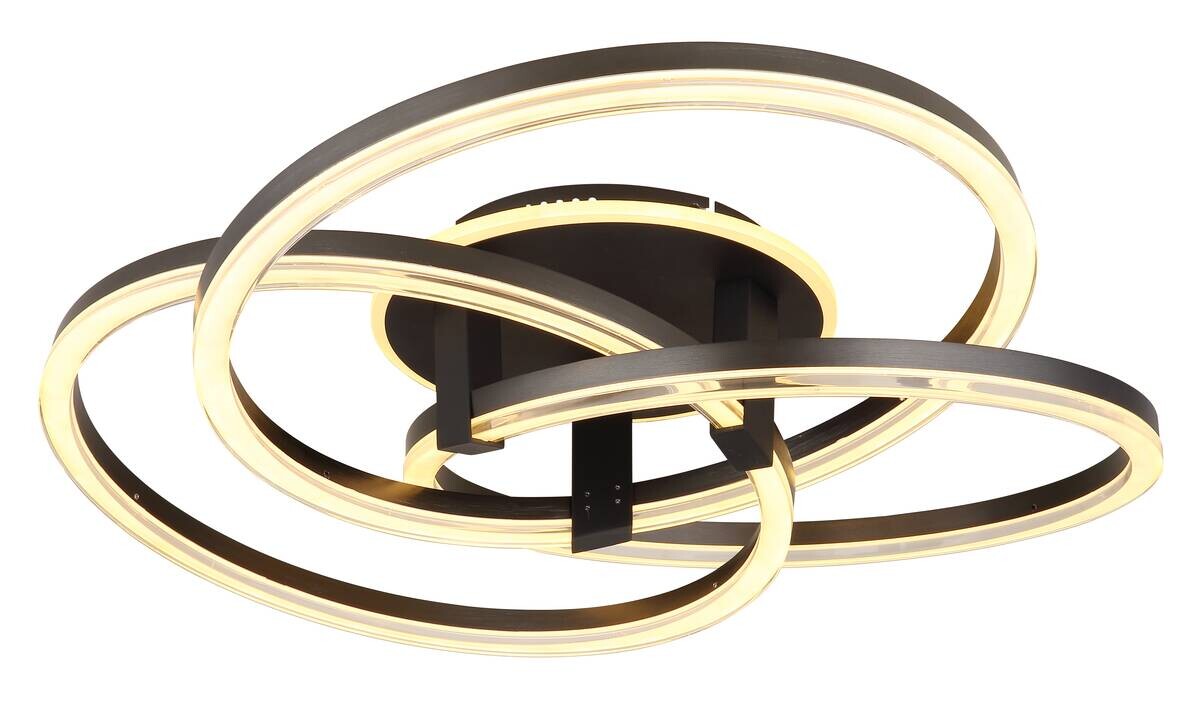 GLOBO Deckenleuchte Opal anthrazit Metall Aluminium H/D: ca. 25x78 cm 1 Brennstellen