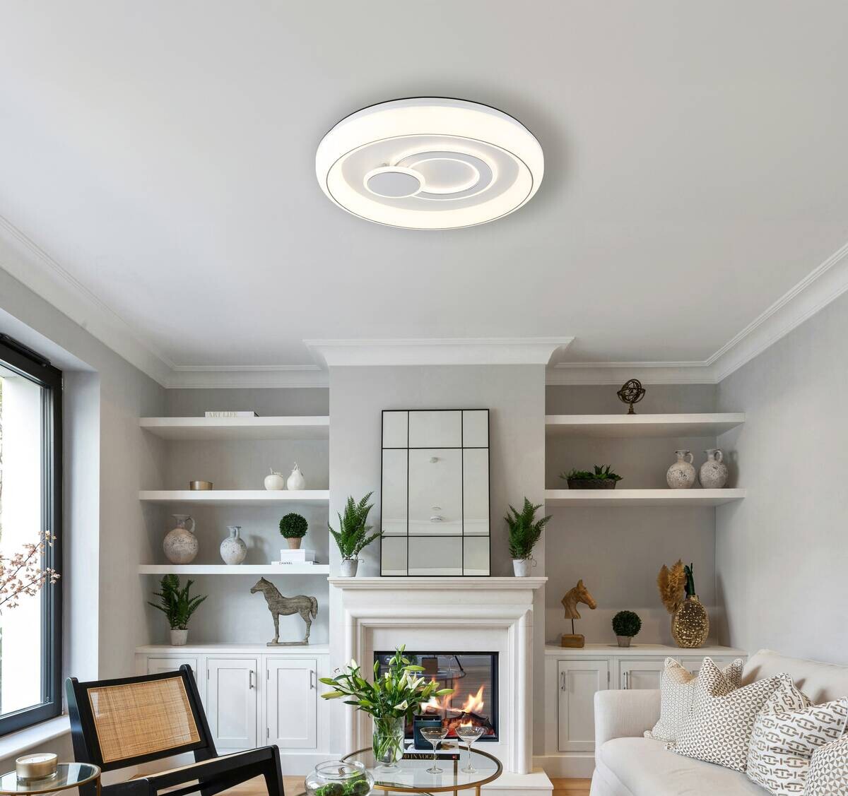 GLOBO Deckenleuchte Ruiz weiß Opal Acryl Metall H/D: ca. 7,5x48 cm 1 Brennstellen