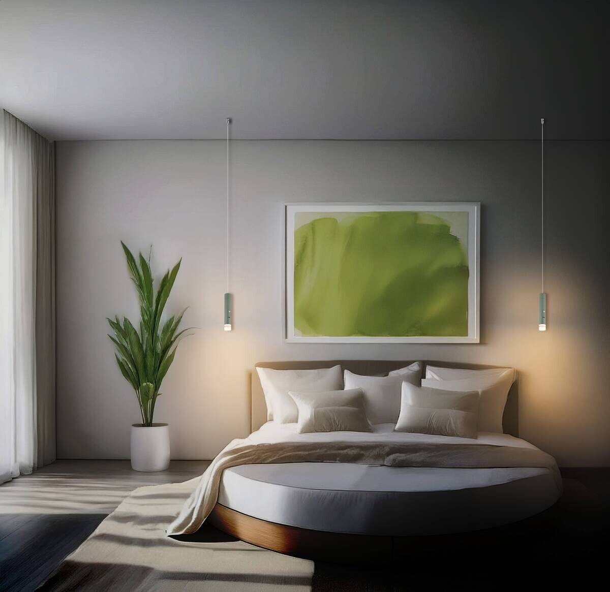 GLOBO LED-Hängeleuchte klar grün Acryl Metall H/D: ca. 120x3,8 cm 1.0 Brennstellen