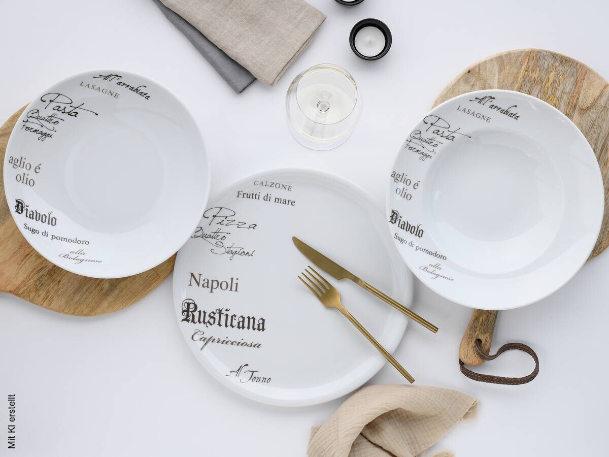 CreaTable Teller-Set Europa Gustoso weiß Porzellan
