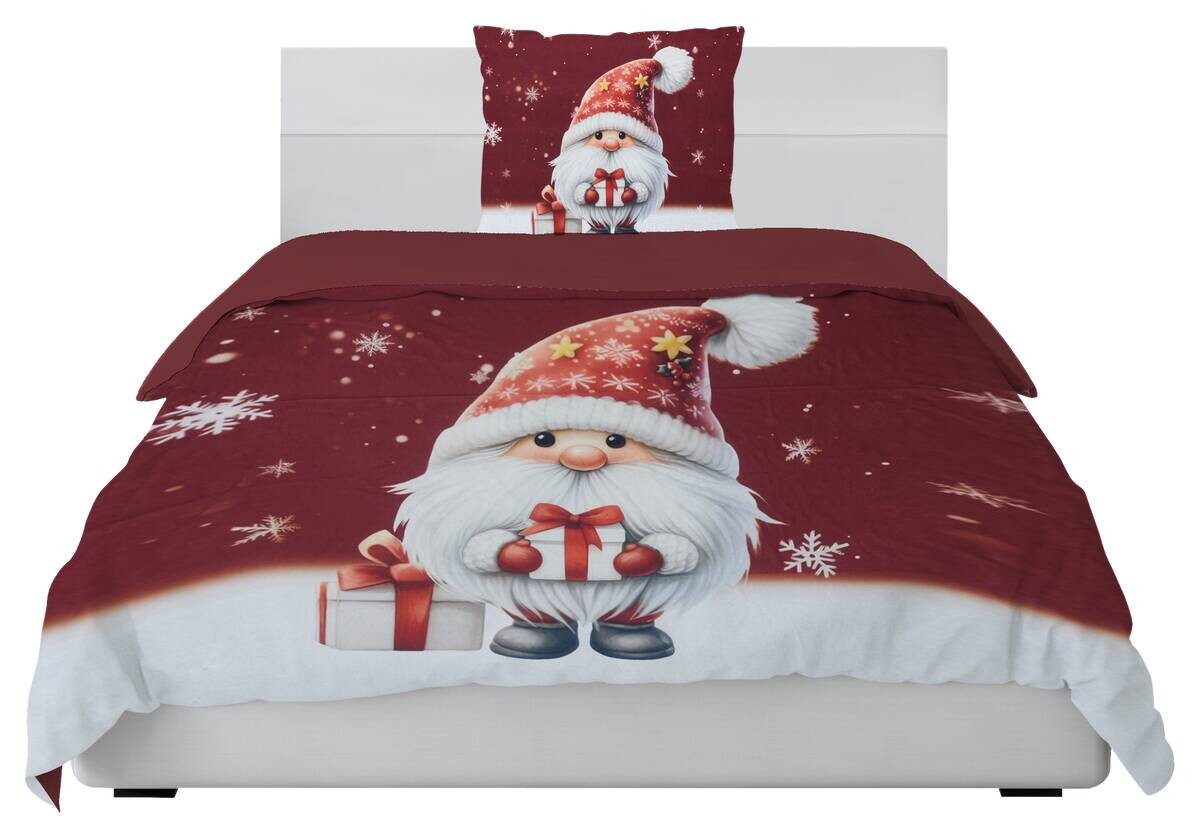 Micorfaser Wende Bettwäsche Fleece rot Polyester B/L: ca. 135x200 cm