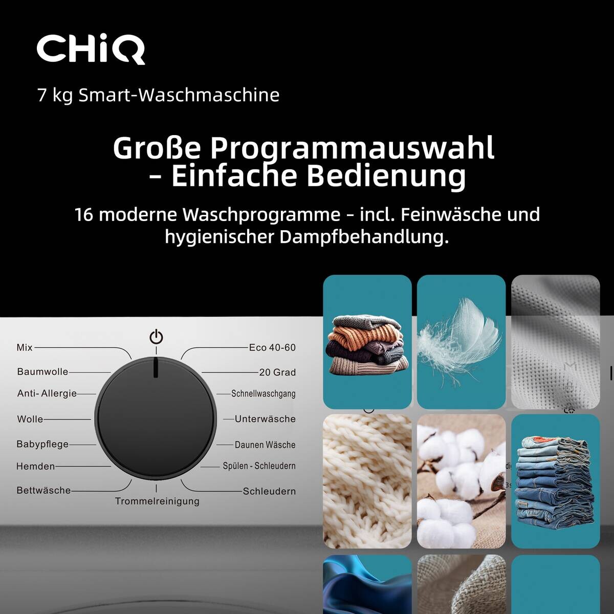 CHiQ Waschmaschine FL70121M3XWGAPO weiß B/H/T: ca. 60x84,7x46,5 cm ca. 7 kg