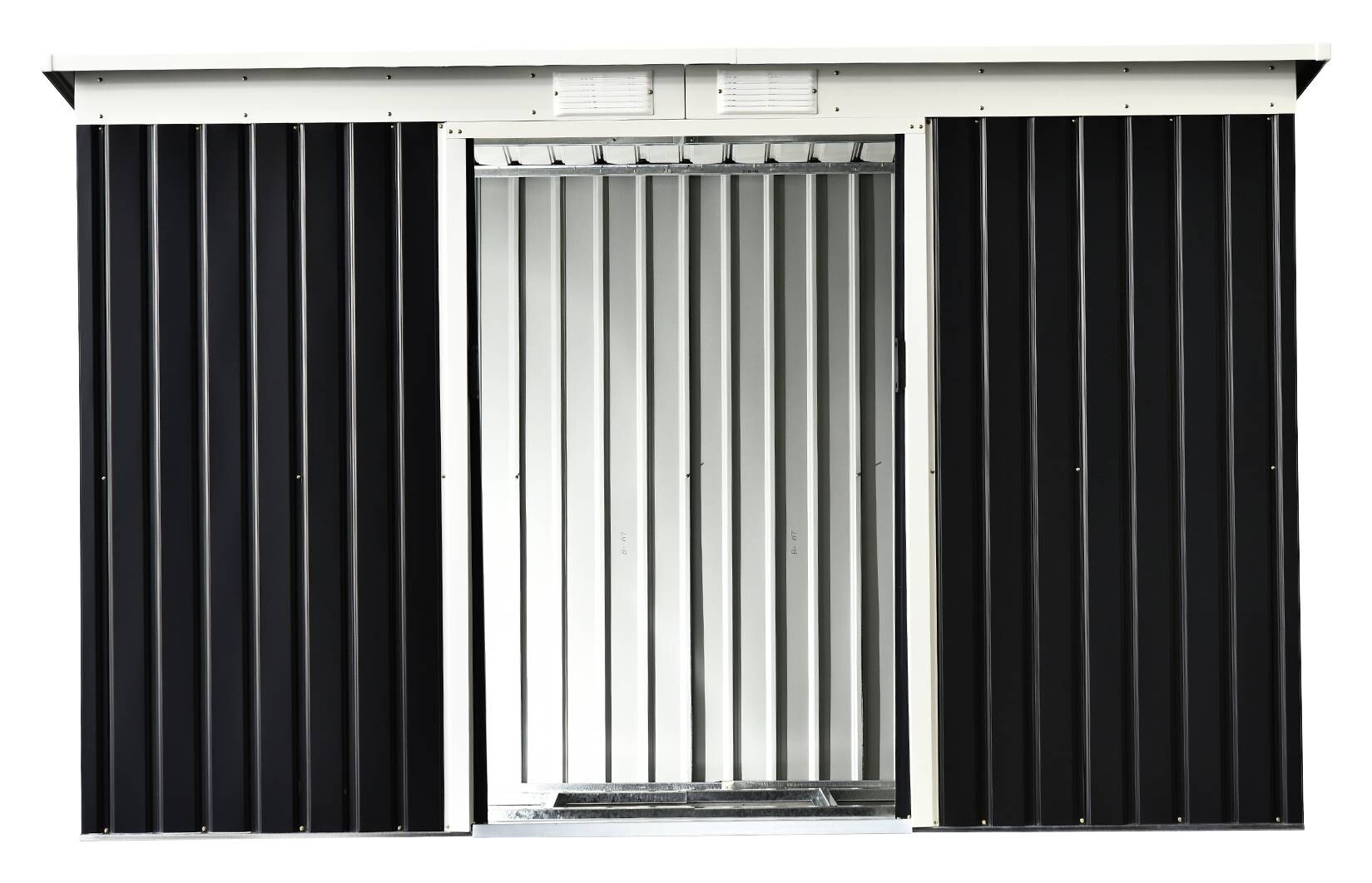 Outsunny Gartenschrank dunkelgrau Stahl B/H/L: ca. 130x173x277 cm