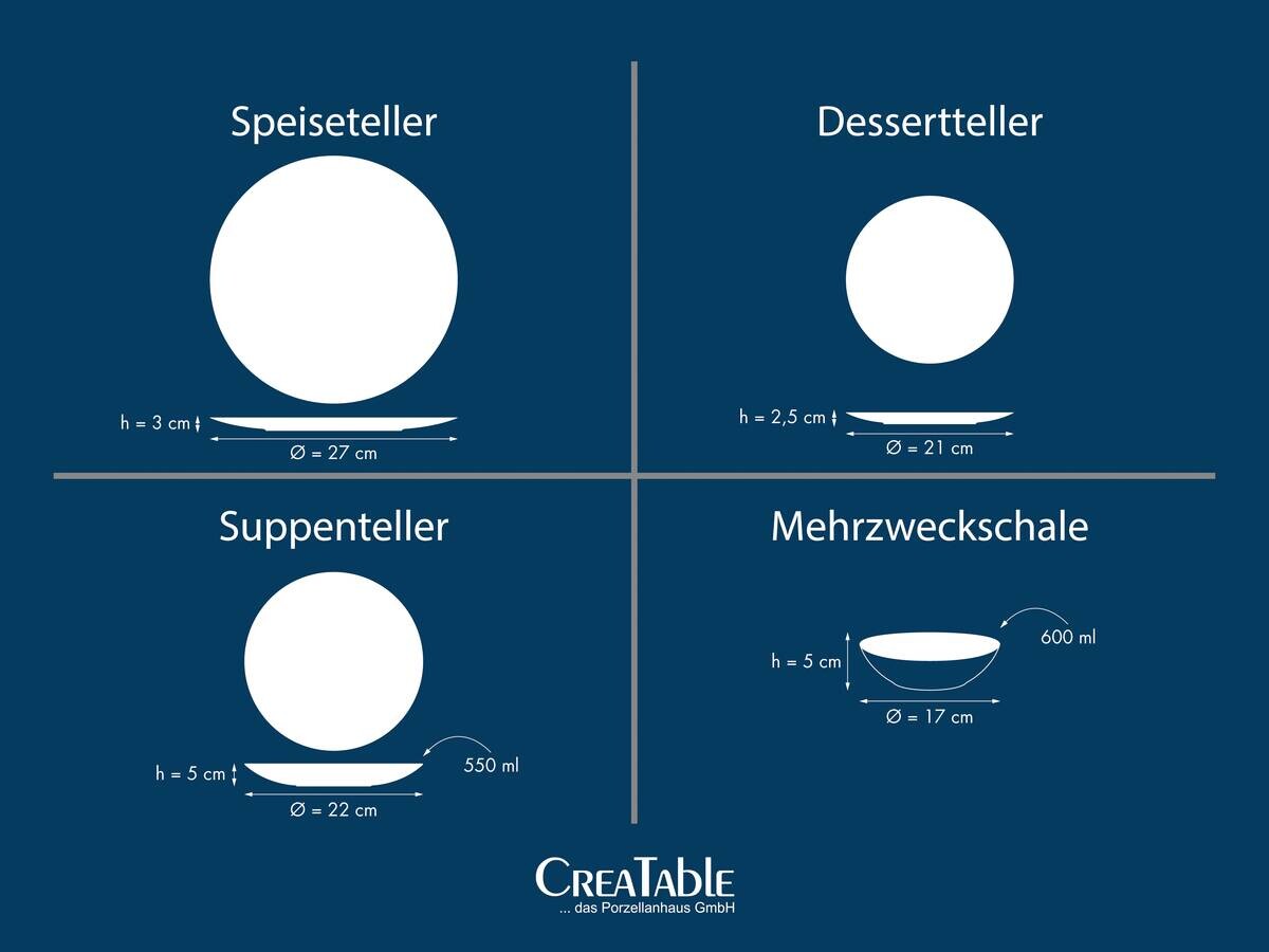 Tafelservice blau Steinzeug 16 tlg.