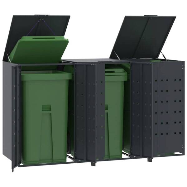 vidaXL Mülltonnenbox anthrazit B/H/T: ca. 207x117x79 cm