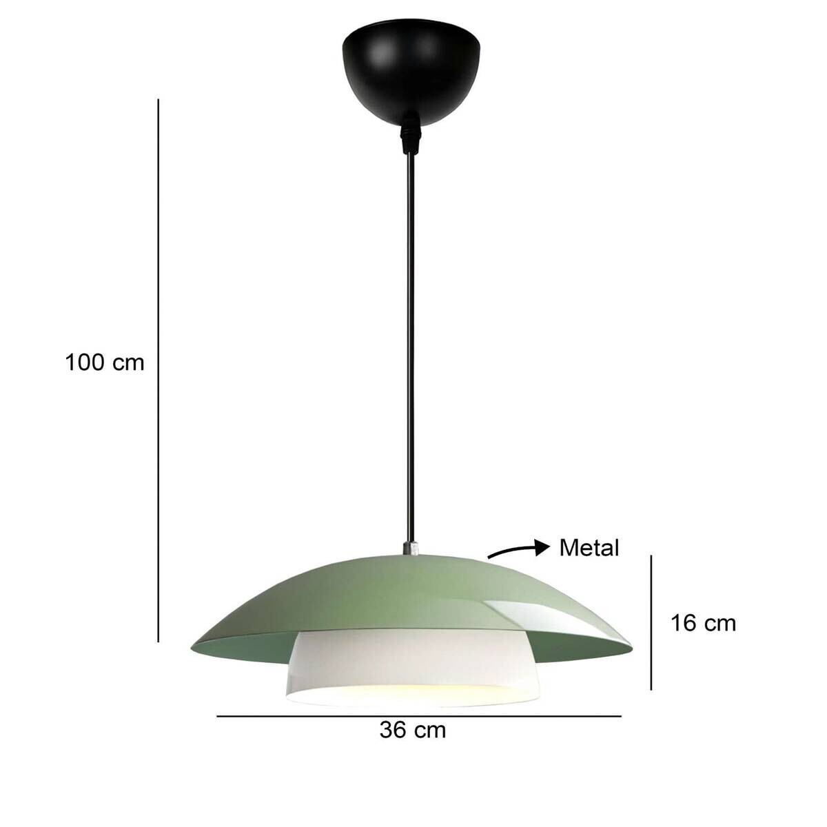 Opviq Pendelleuchte minze Metall B/H/T/L/D: ca. 36x100x36x36x36 cm E27 1 Brennstellen