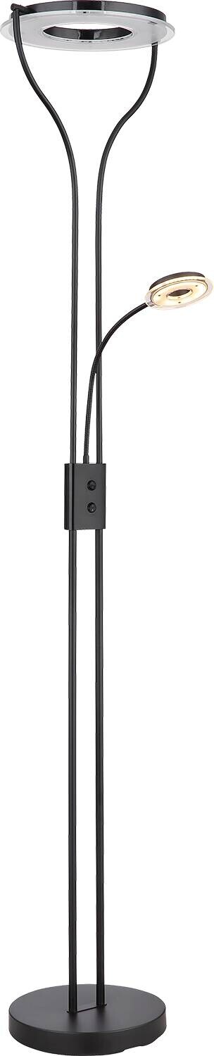 GLOBO Stehlampe Andreas schwarz Kunststoff H: ca. 194 cm 2 Brennstellen