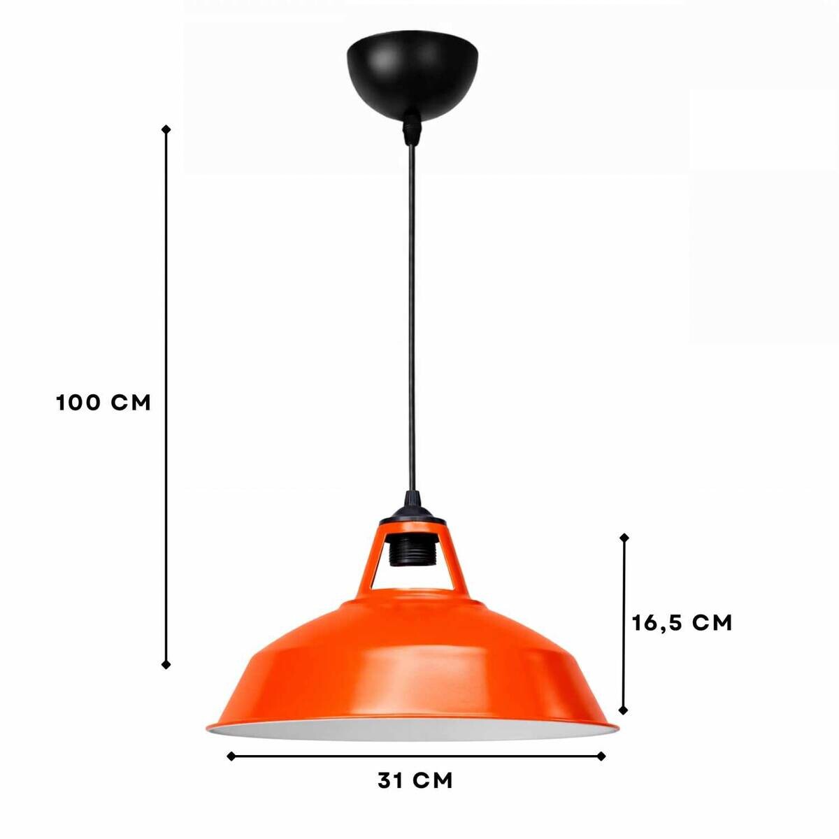 Opviq Pendelleuchte orange B/H/T: ca. 31x100x31 cm E27 1 Brennstellen