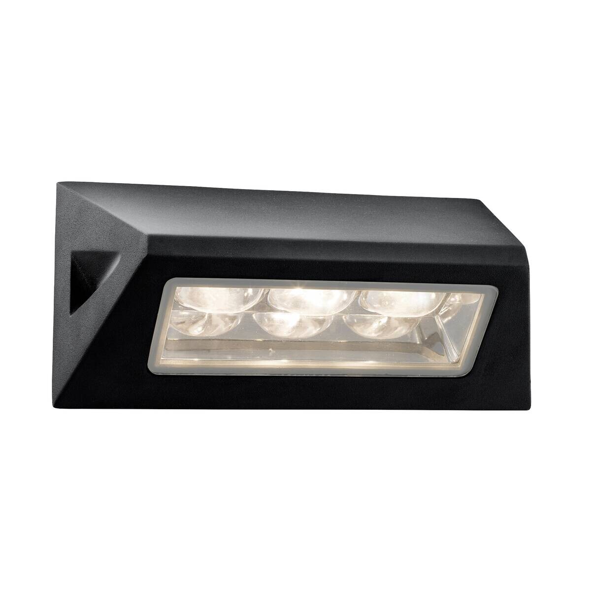 LED-Außenwandleuchte klar schwarz B/H/T: ca. 21x11x7 cm
