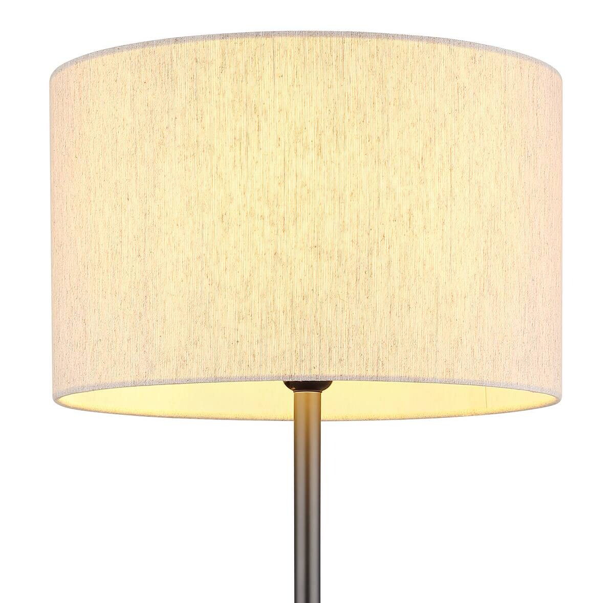 GLOBO Stehlampe creme schwarz Metall Leinen H/D: ca. 160x35 cm E27 1 Brennstellen
