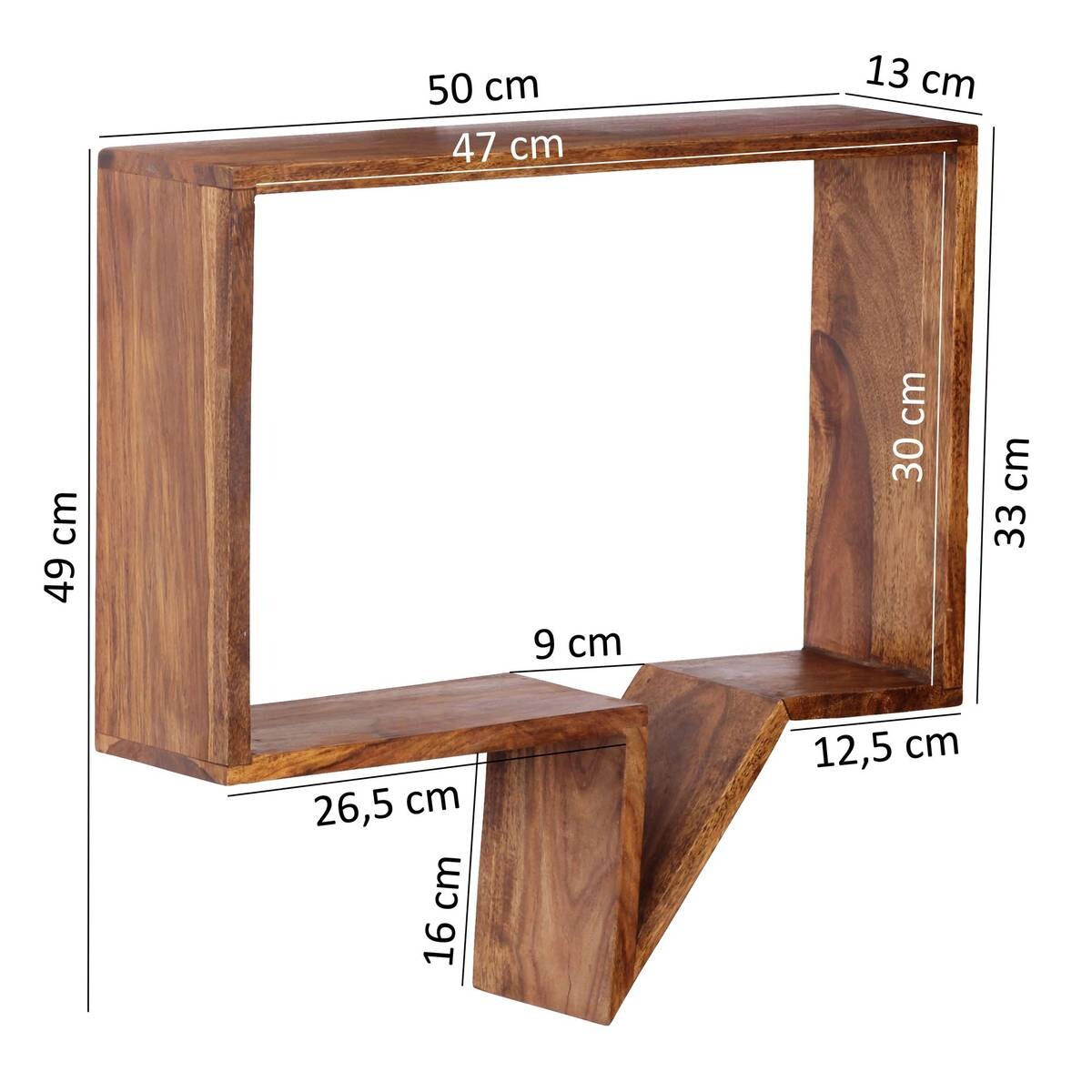 Wandregal natur B/H/T: ca. 50x49x13 cm