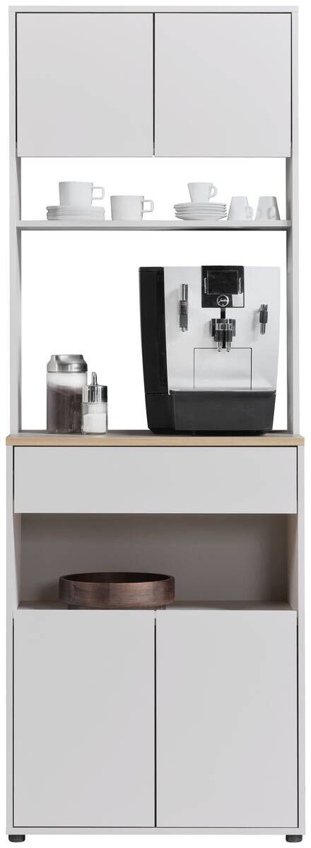 Mehrzweckschrank Kaffeebar Kaschmir Eiche Nachbildung B/H/T: ca. 70x200x45 cm