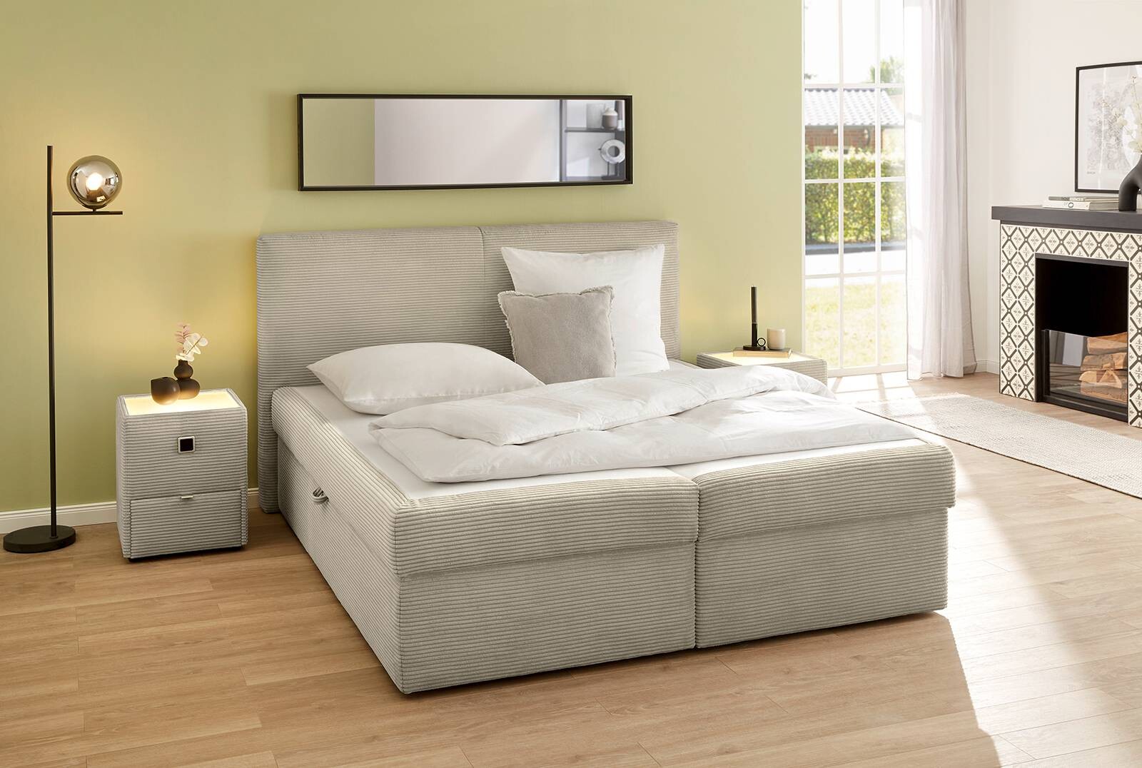 Boxbett Greige Liegefläche B/L: ca. 180x200 cm