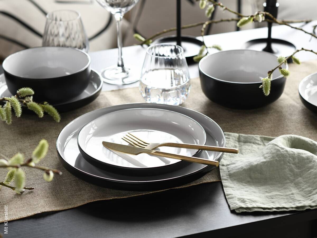 CreaTable Tafelservice Nordic weiß Steinzeug 12 tlg.