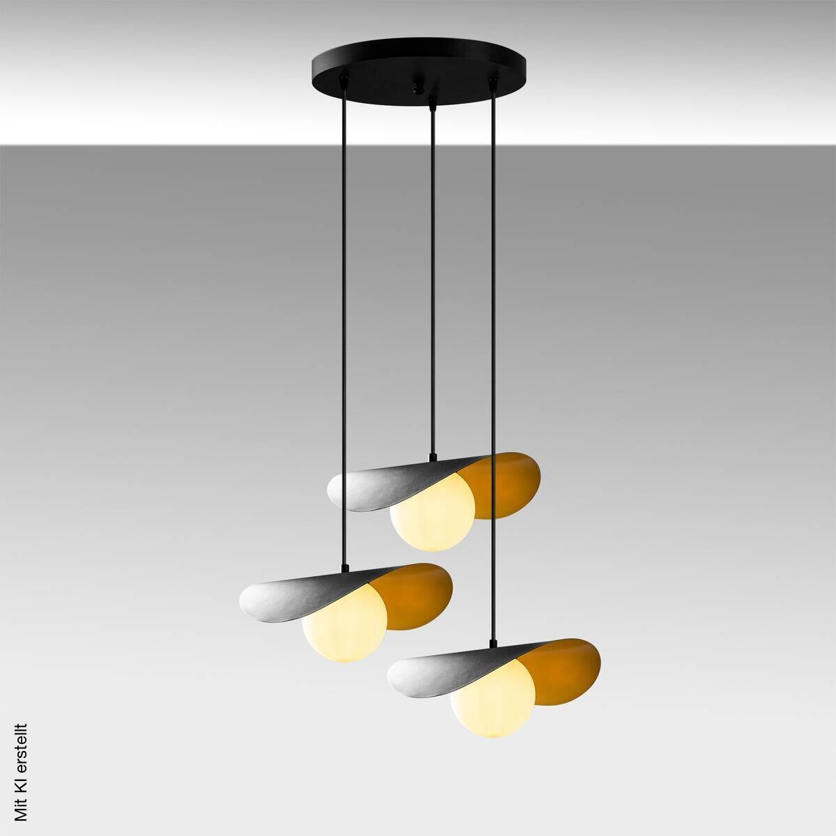 Opviq Pendelleuchte Vatoz-6141 schwarz B/H/T/L/D: ca. 60x105x60x60x60 cm E27 3 Brennstellen