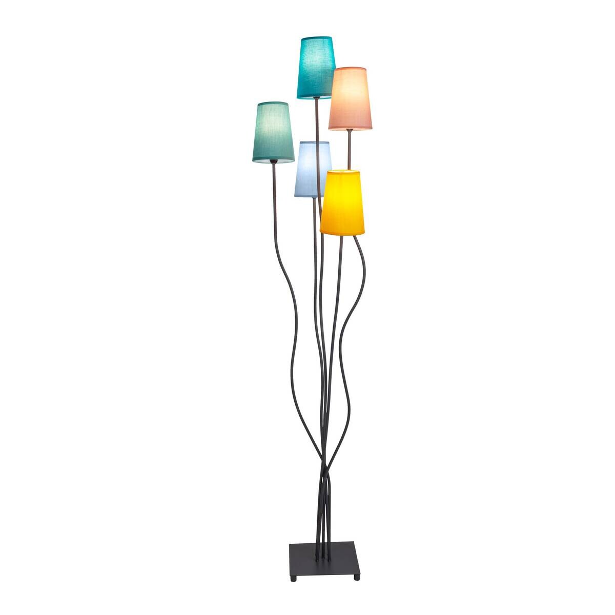 Näve Leuchten Stehlampe 2074761 multicolor Metall Textil B/H/T: ca. 35x163x40 cm 5 Brennstellen