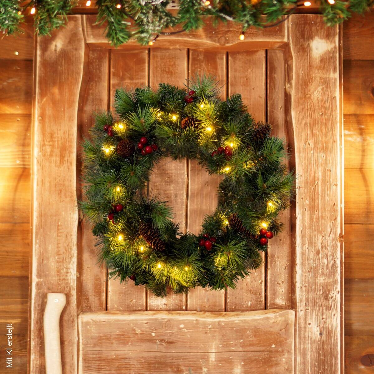 Näve Leuchten LED-Dekoartikel Noel grün Metall B/H/T: ca. 35x8x35 cm