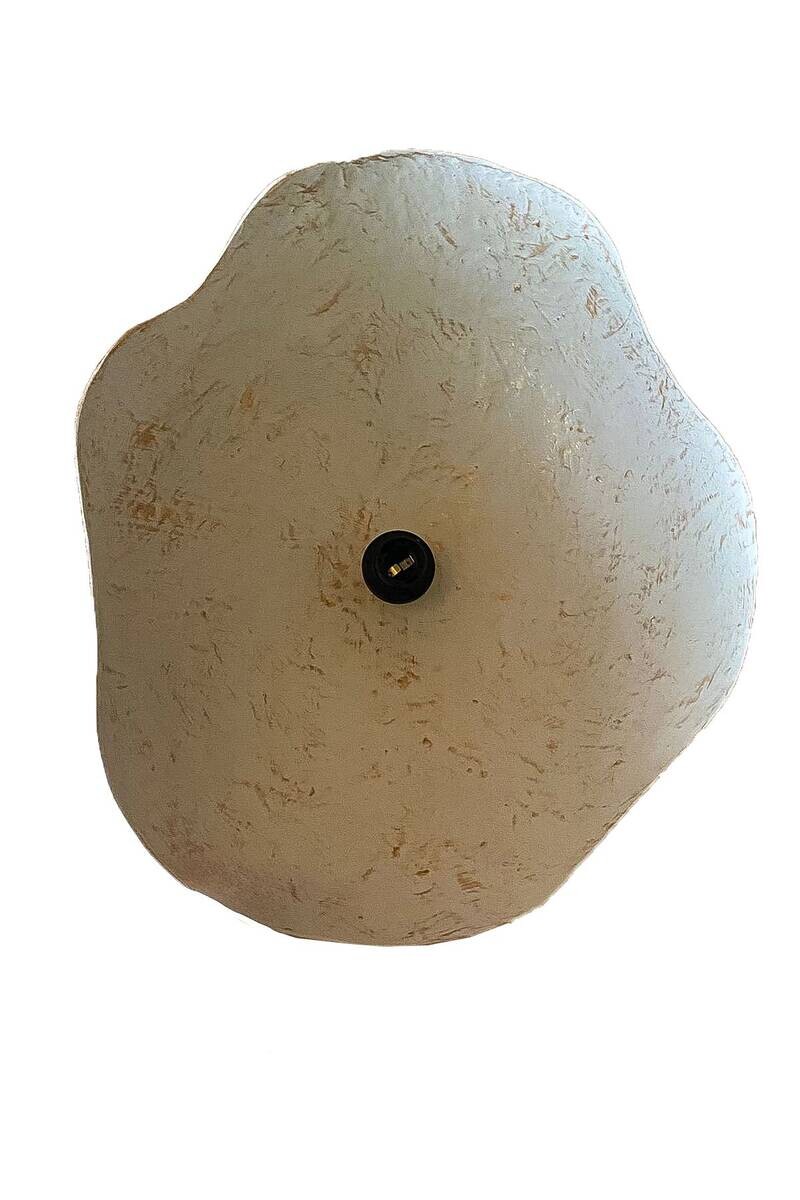 Pendelleuchte creme Metall Beton B/H/L/D: ca. 50x80x50x50 cm E27 1 Brennstellen