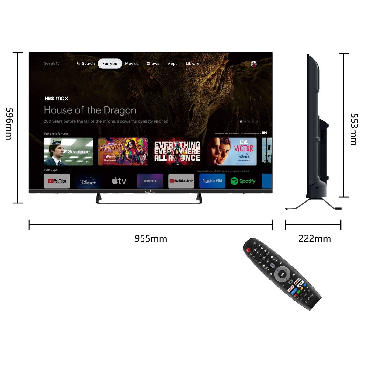 Smart-Tech LED-TV 43UG10V3 B/H: ca. 96x61 cm