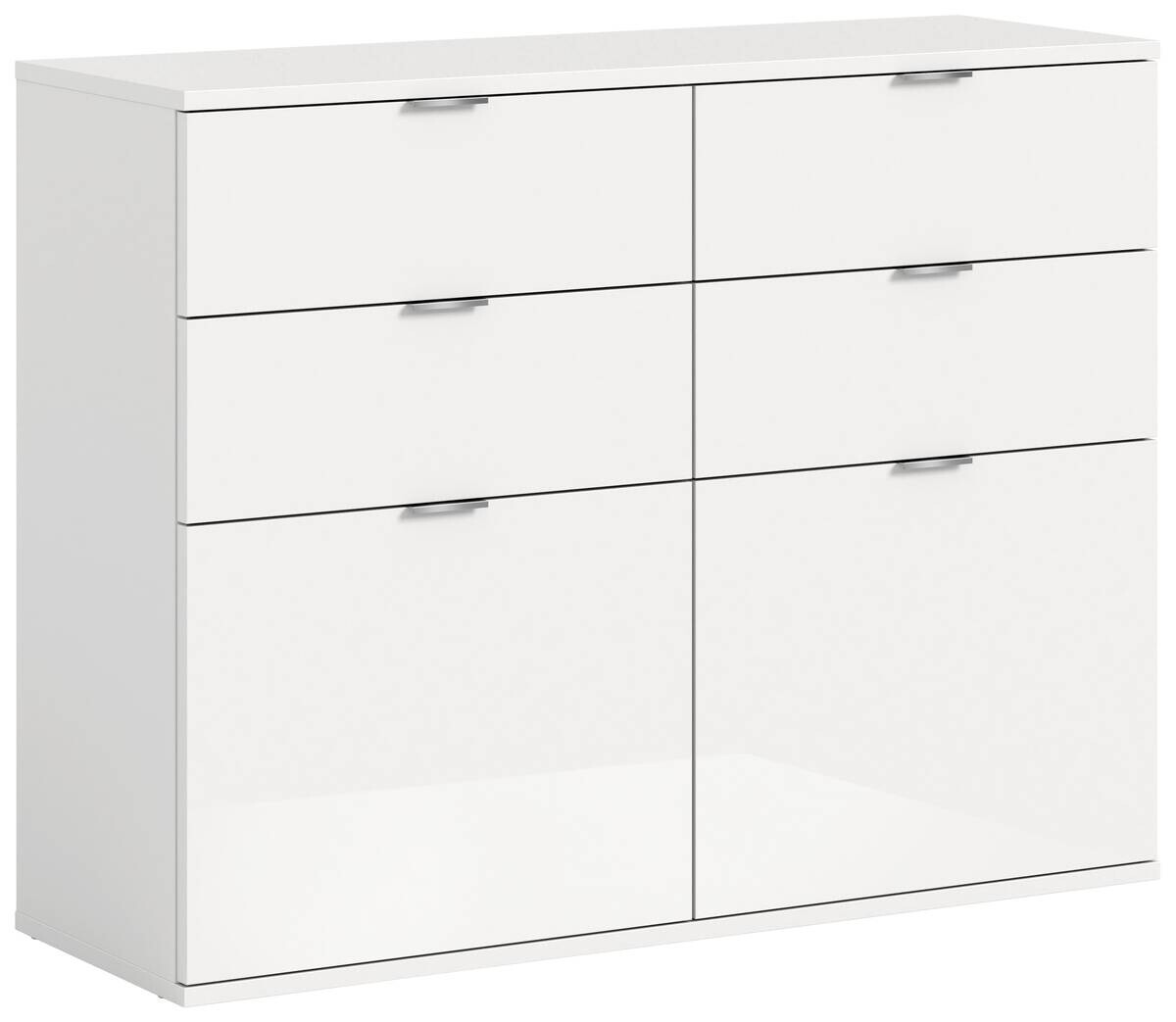 Kommode Projekt X weiß weiß Hochglanz B/H/T: ca. 120x85x34 cm