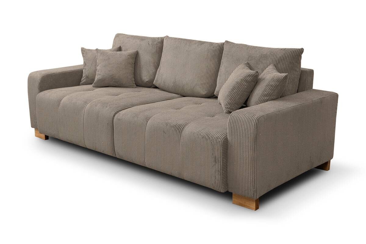 Big Sofa Greige Microfaser B/H/T: ca. 248x80x114 cm