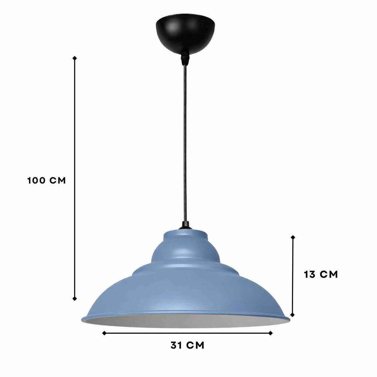 Opviq Pendelleuchte blau B/H/T: ca. 31x100x31 cm E27 1 Brennstellen