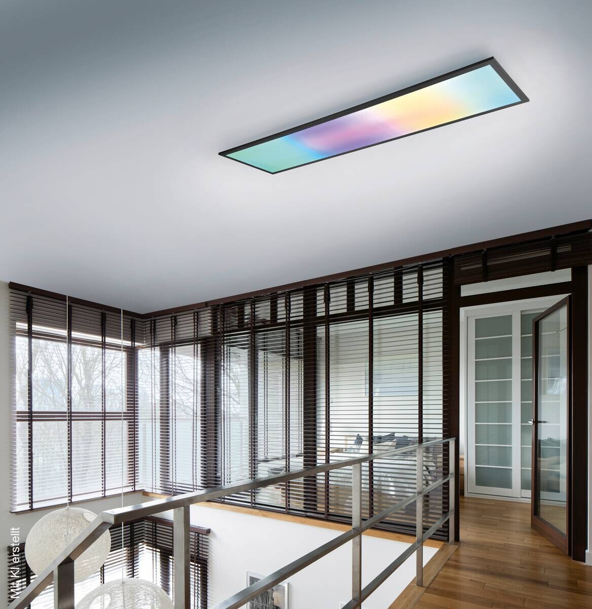 Reality LED-Deckenleuchte Beta R67661232 schwarz Metall B/H/T: ca. 119,5x5,5x29,5 cm 1 Brennstellen