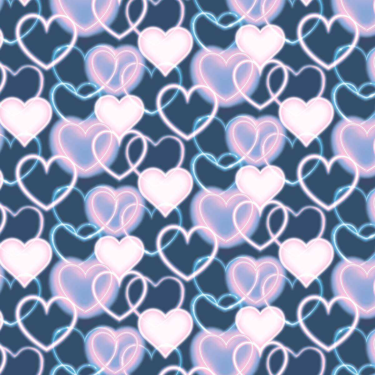 UGEPA Papiertapete Herzen blau rosa B/L: ca. 53x1005 cm