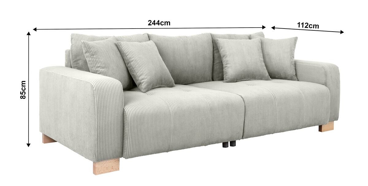 Big Sofa Alpha New hellgrau Microfaser B/H/T: ca. 244x85x112 cm
