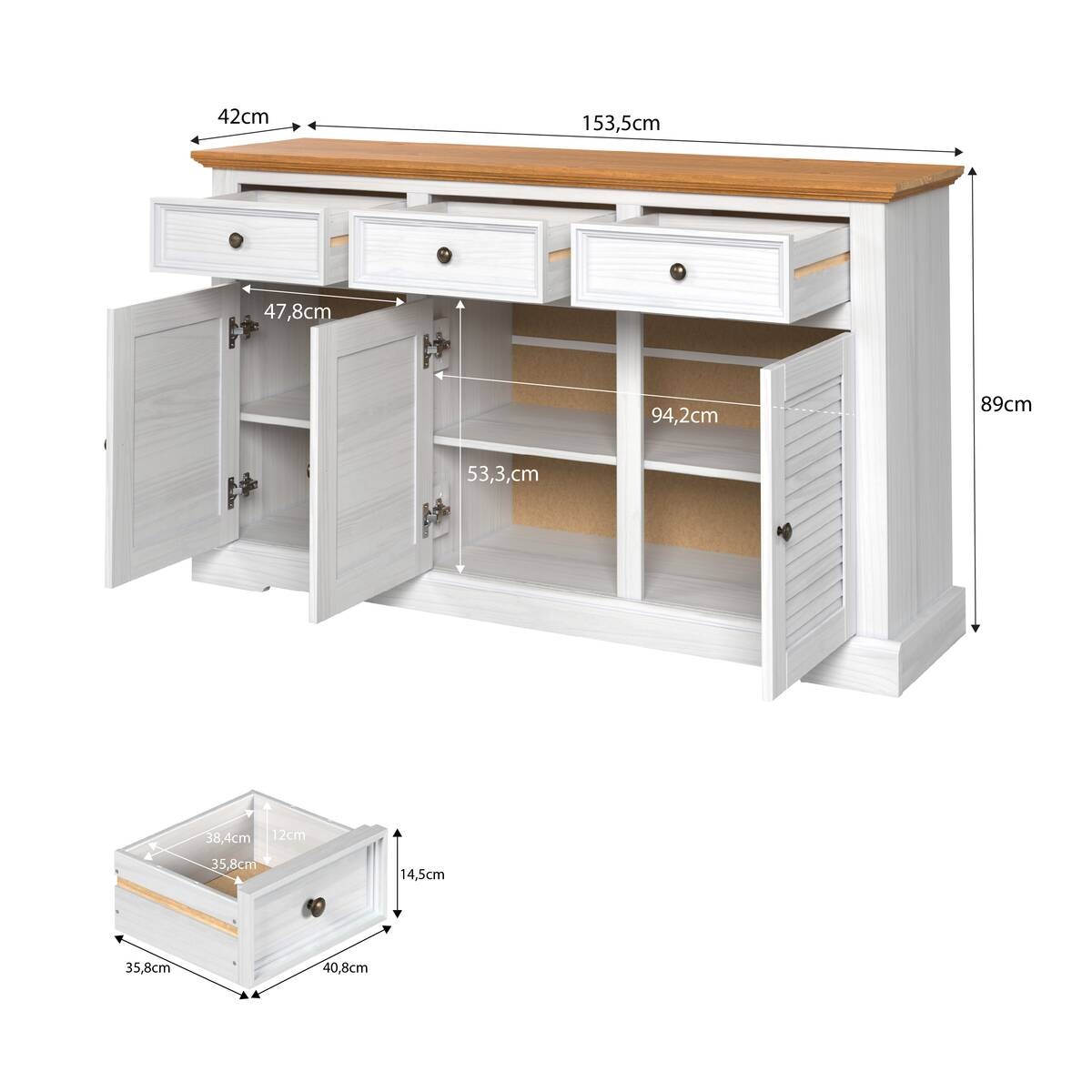 Kommode Breda B/H/T: ca. 154x89x42 cm