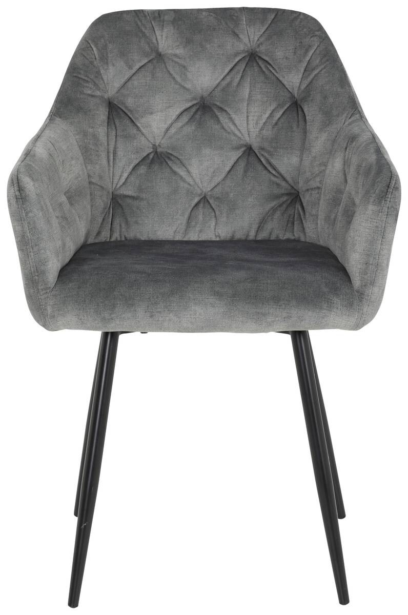 Stuhl Tina 2er Set grau Vintage Samtoptik B/H/T: ca. 56x81x62 cm