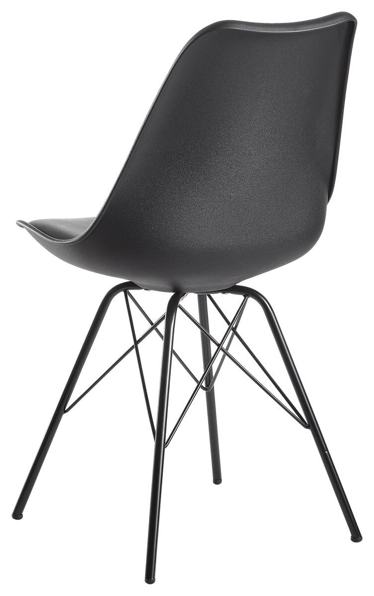 Stuhl 2er.-Set. schwarz Kunstleder Eisen B/H/T: ca. 58x86x48 cm