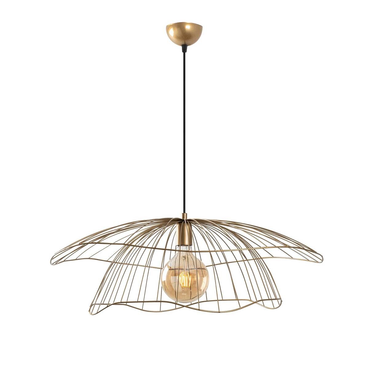 Opviq Pendelleuchte Mantar gold B/H/T/L/D: ca. 70x124x70x70x70 cm E27 1 Brennstellen