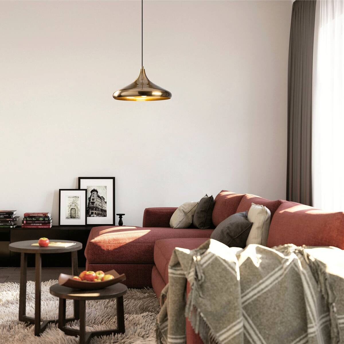 Opviq Pendelleuchte Berceste gold Metall B/H/T/L/D: ca. 35x116x35x35x35 cm E27 1 Brennstellen