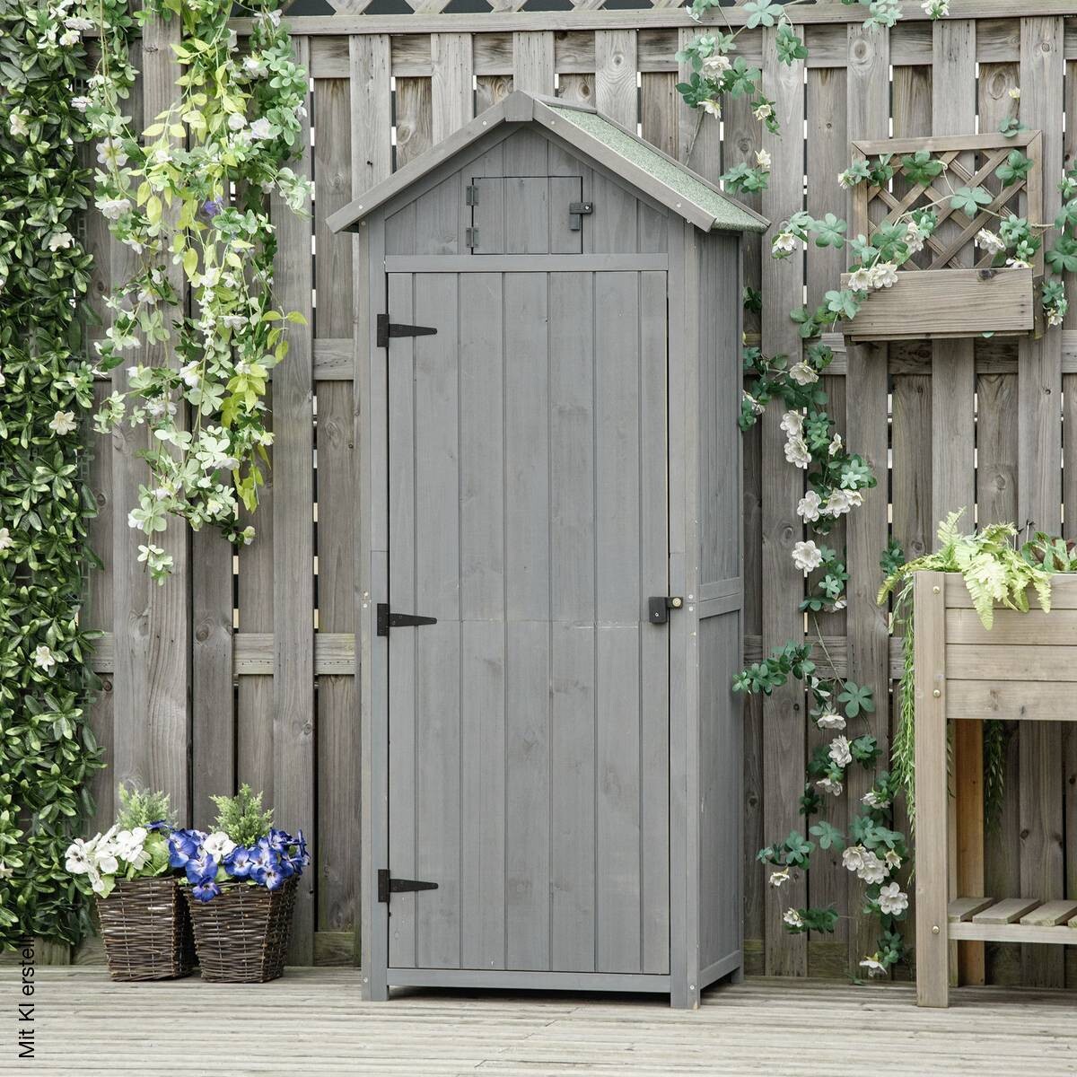 Outsunny Gartenhaus grau B/H/L: ca. 54x179x77 cm