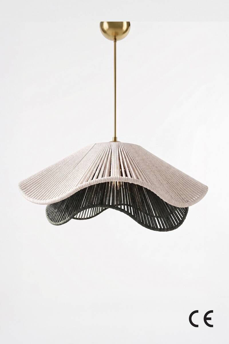 Pendelleuchte mehrfarbig Metall B/H/T/L: ca. 65x65x65x45 cm E27 1 Brennstellen