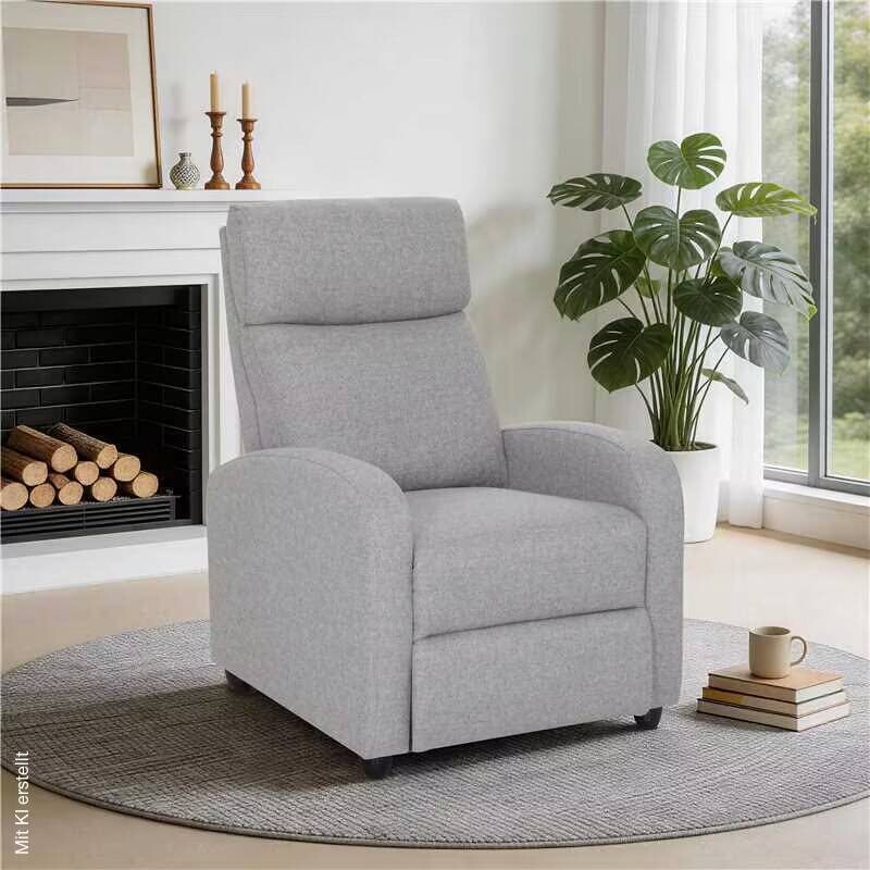 TV-Sessel grau Polyester B/H/T: ca. 68,5x100x86 cm