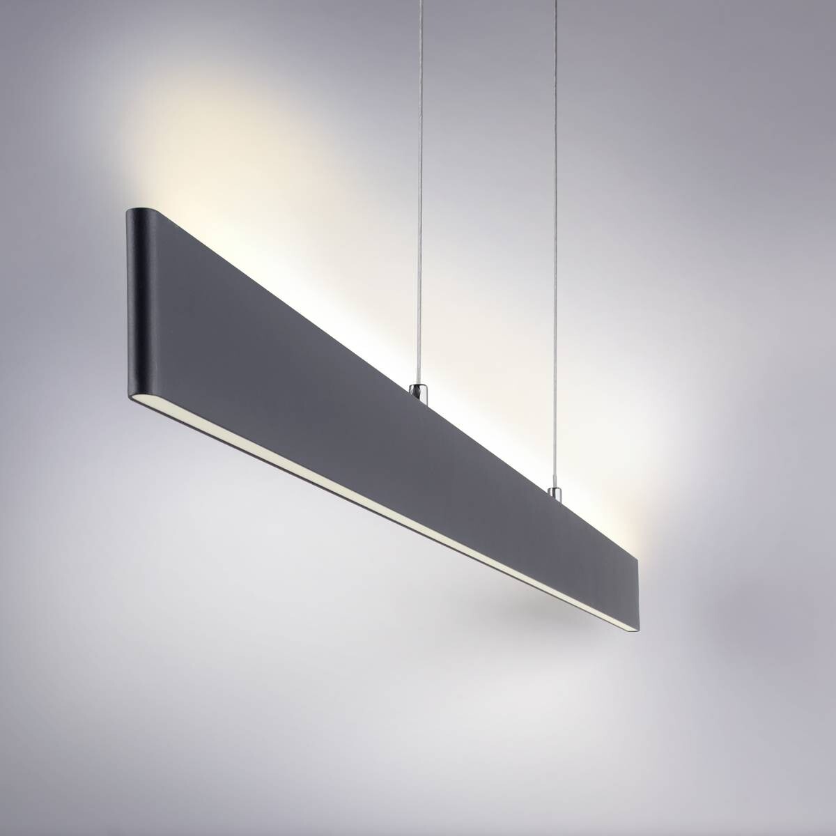 Paul Neuhaus LED-Pendelleuchte NILA 2548-13 anthrazit weiß Kunststoff Metall B/H/T: ca. 121x120x6 cm 2 Brennstellen